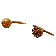 Tiffany & Co. Schlumberger Boutons de manchette Vintage en or jaune 18k avec nœud