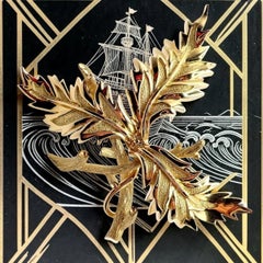 Tiffany & Co Schlumberger 18k Yellow Gold Large Leaf Brooch Pin