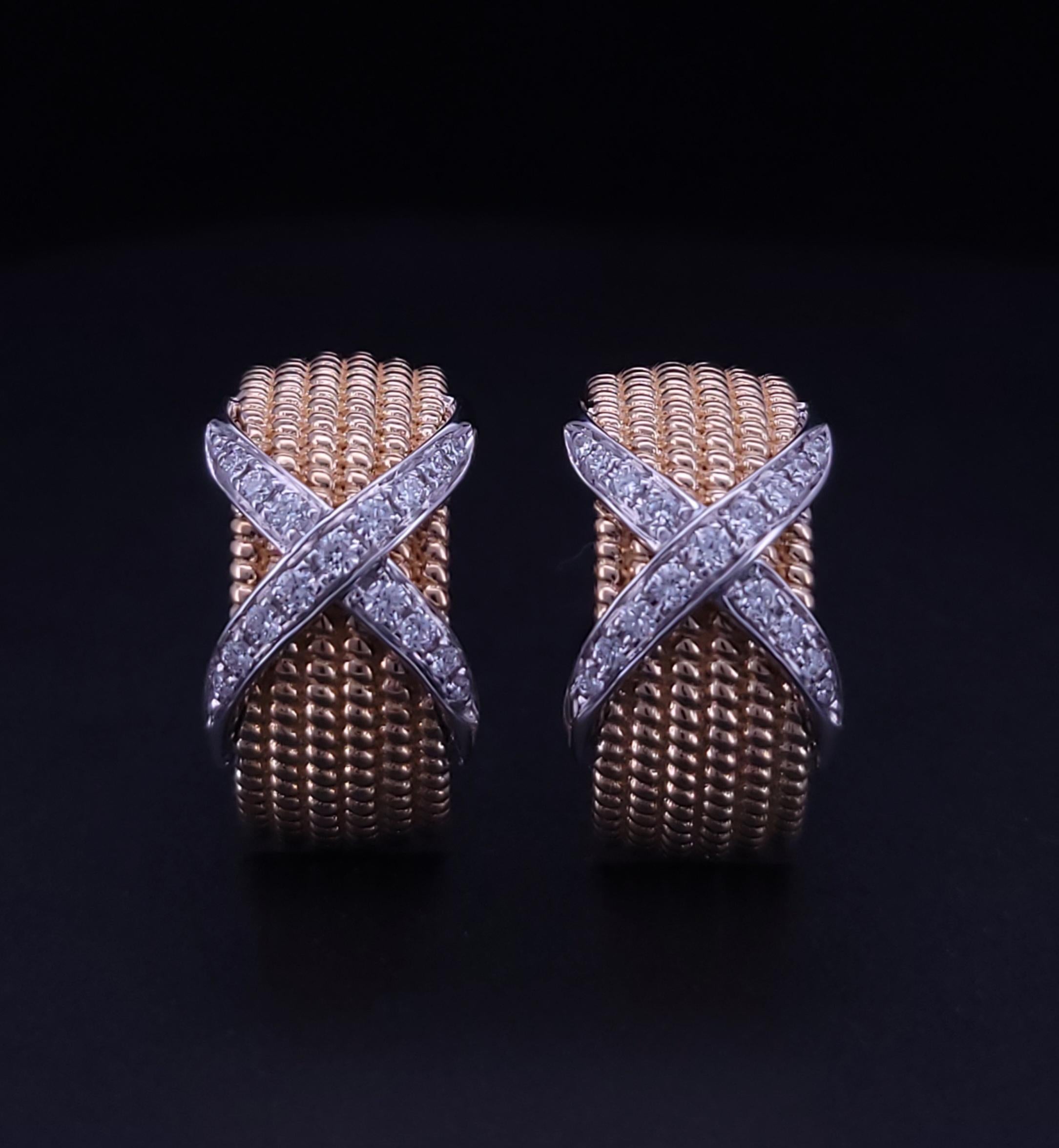 Tiffany 
Co Schlumberger Or jaune 18K Platine Diamant en vente