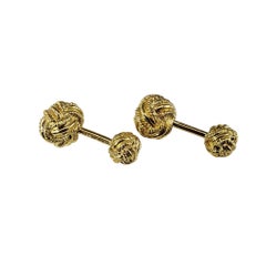 Tiffany & Co. Schlumberger 18 Karat Gelbgold Manschettenknöpfe mit Seil-Knoten #19381