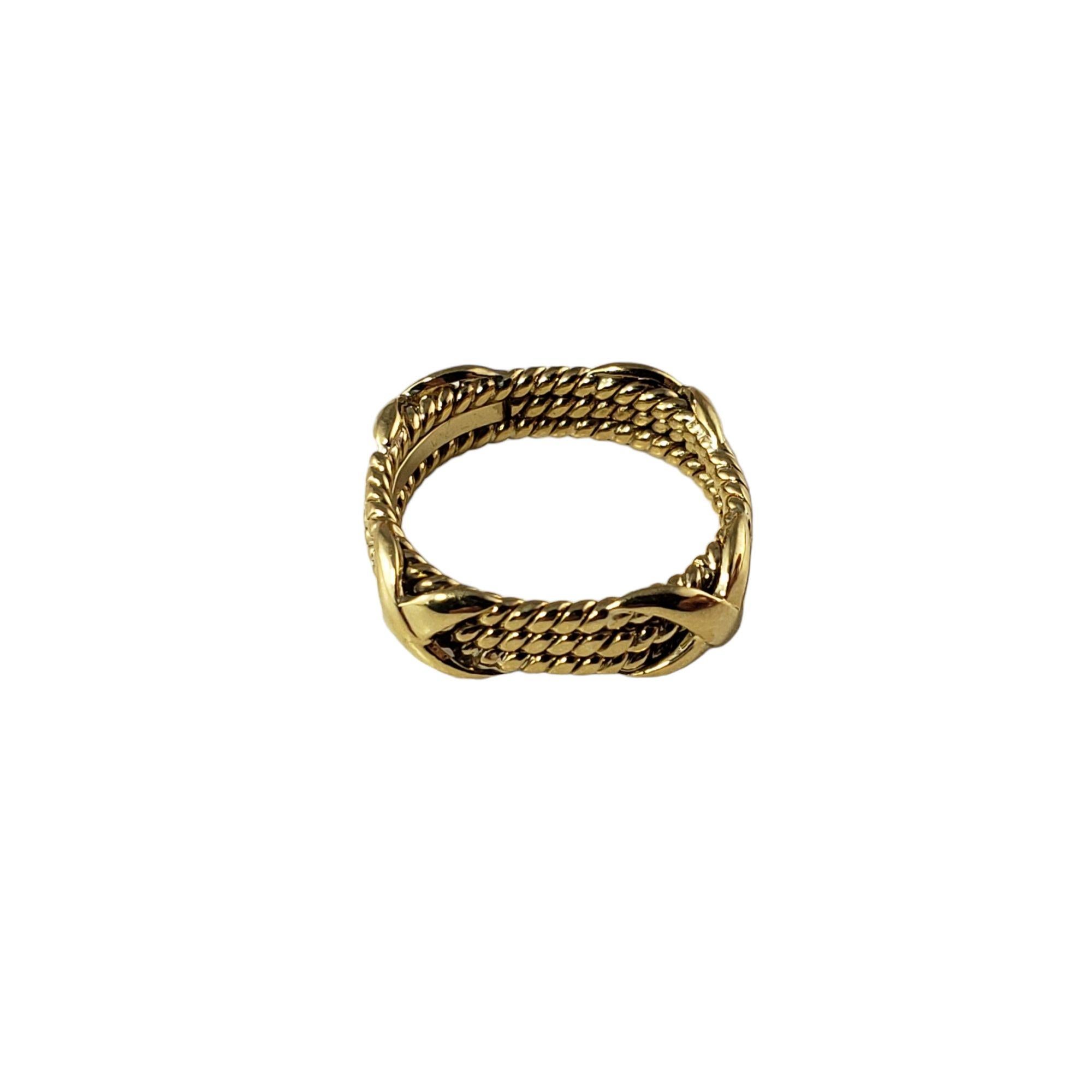 Women's Tiffany & Co. Schlumberger 18K Yellow Gold Rope Three-Row X Ring Size 5