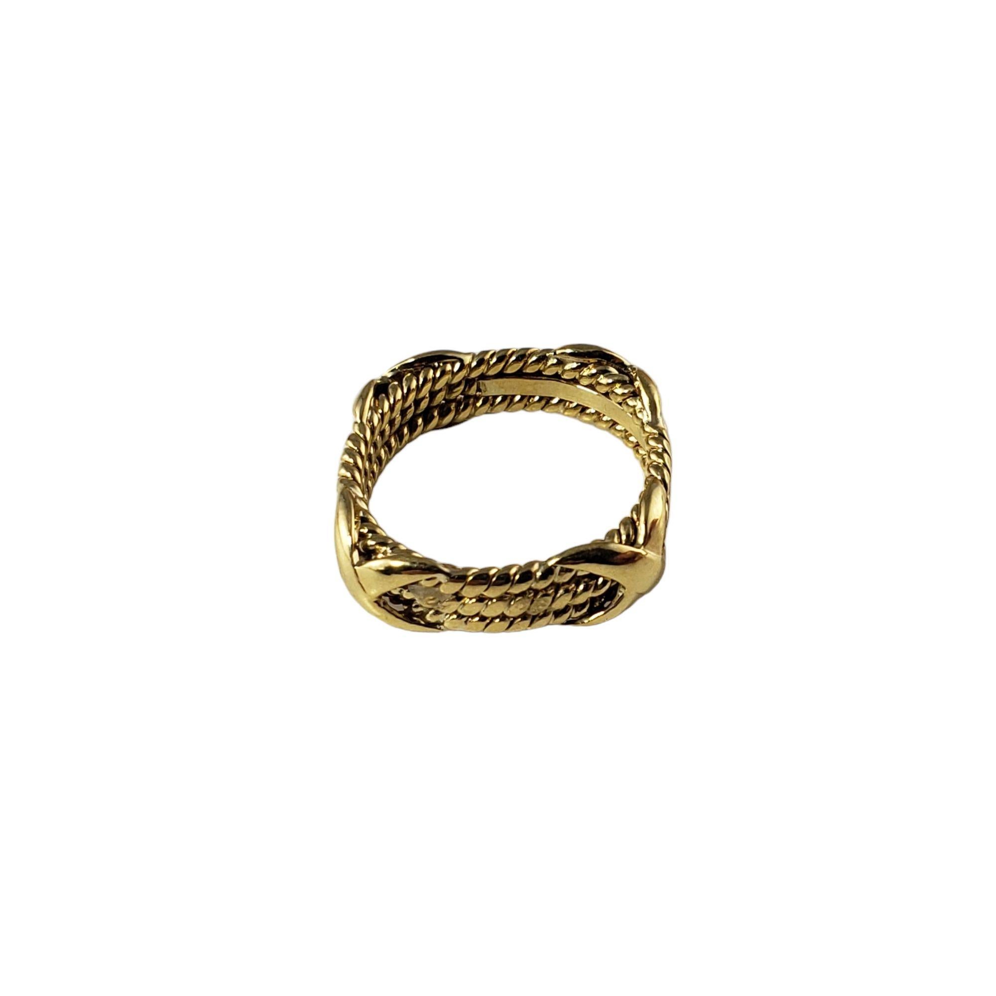 Tiffany & Co. Schlumberger 18K Yellow Gold Rope Three-Row X Ring Size 5 1