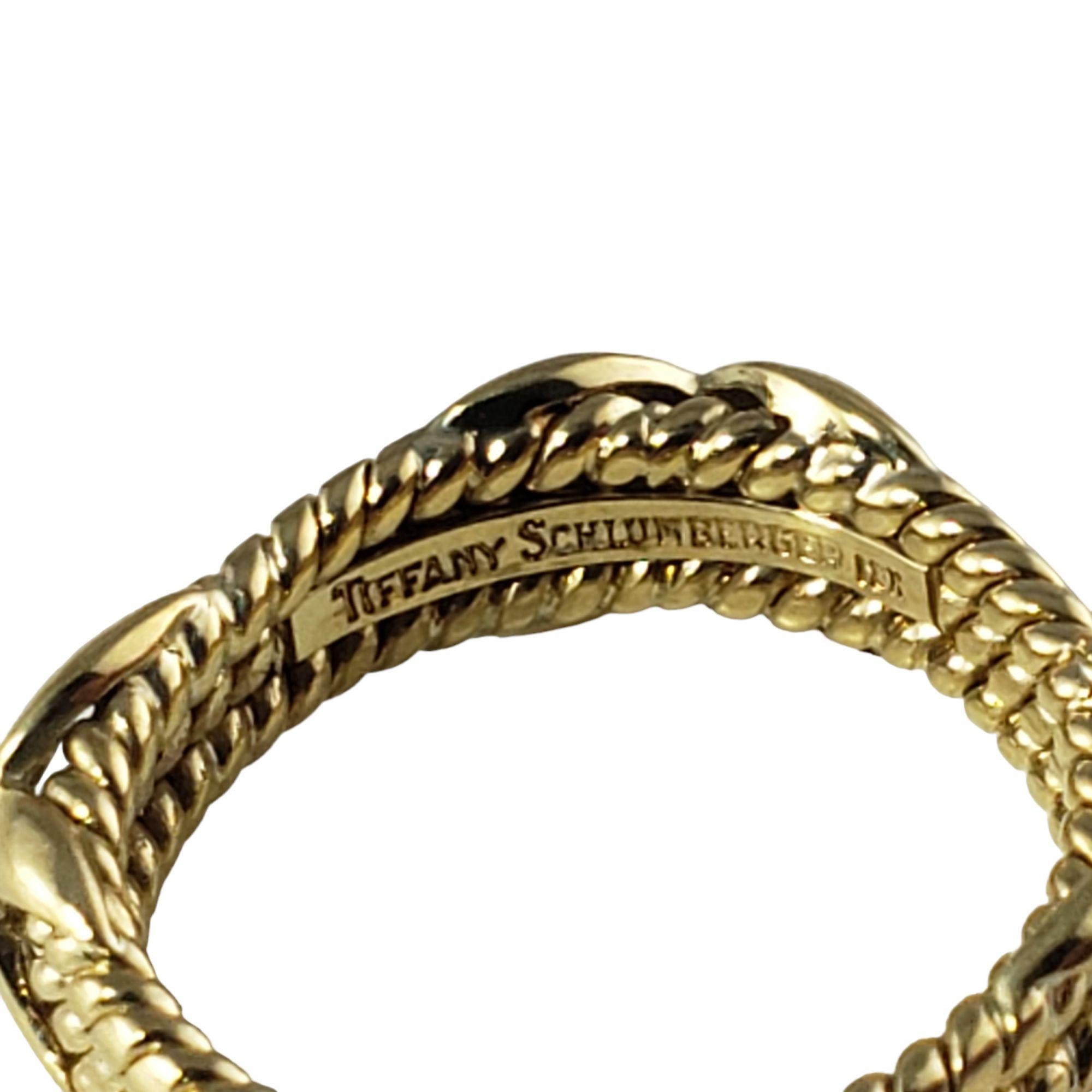 Tiffany & Co. Schlumberger 18K Yellow Gold Rope Three-Row X Ring Size 5 2