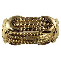 Tiffany & Co. Schlumberger 18K Yellow Gold Rope Three-Row X Ring Size 5