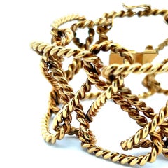 Tiffany & Co Schlumberger Pulsera de eslabones calados con giro de cuerda en oro amarillo de 18 quilates
