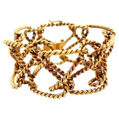 Tiffany & Co Schlumberger Pulsera de eslabones calados con giro de cuerda en oro amarillo de 18 quilates