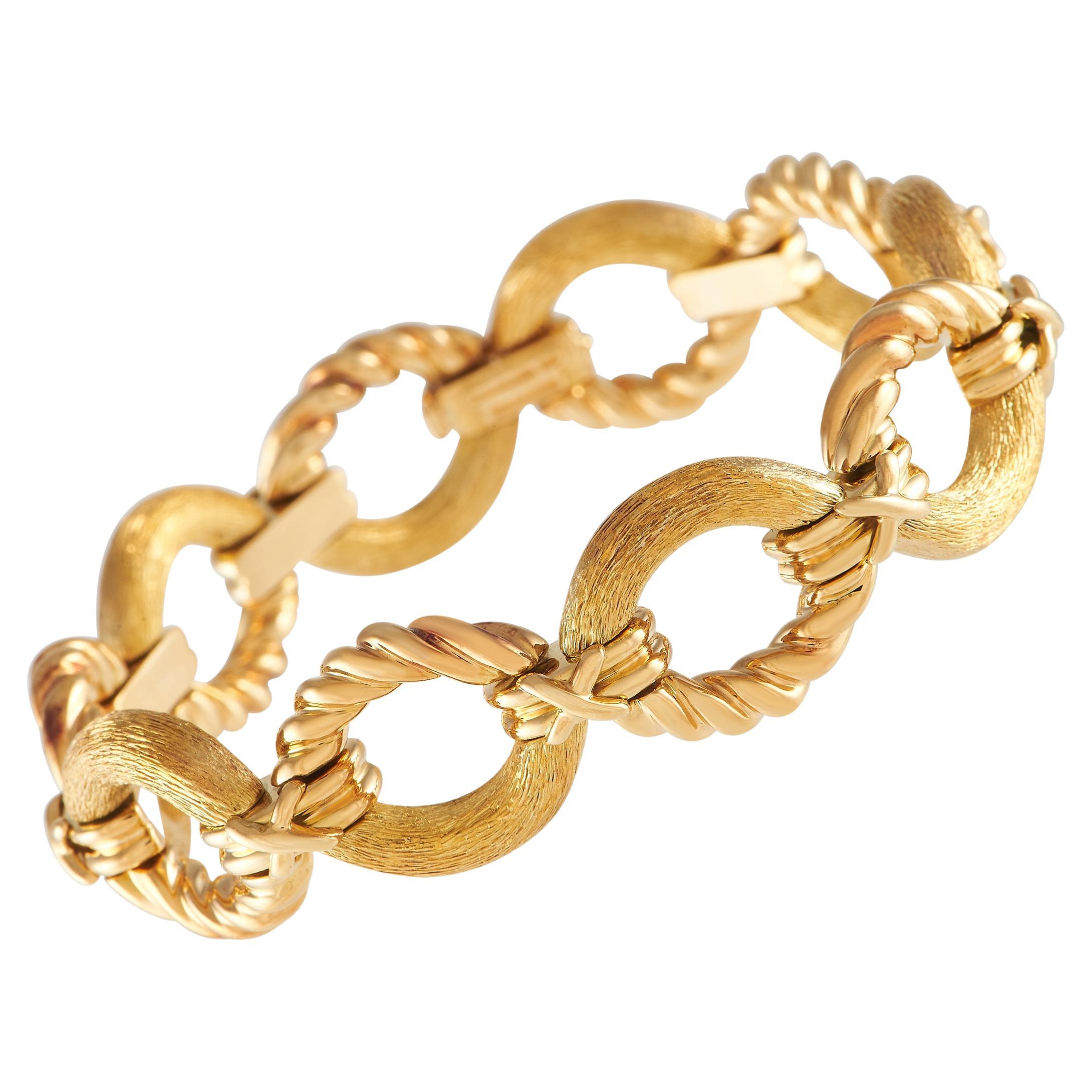 Tiffany & Co. Schlumberger 18k Yellow Gold Textured Rope Bracelet