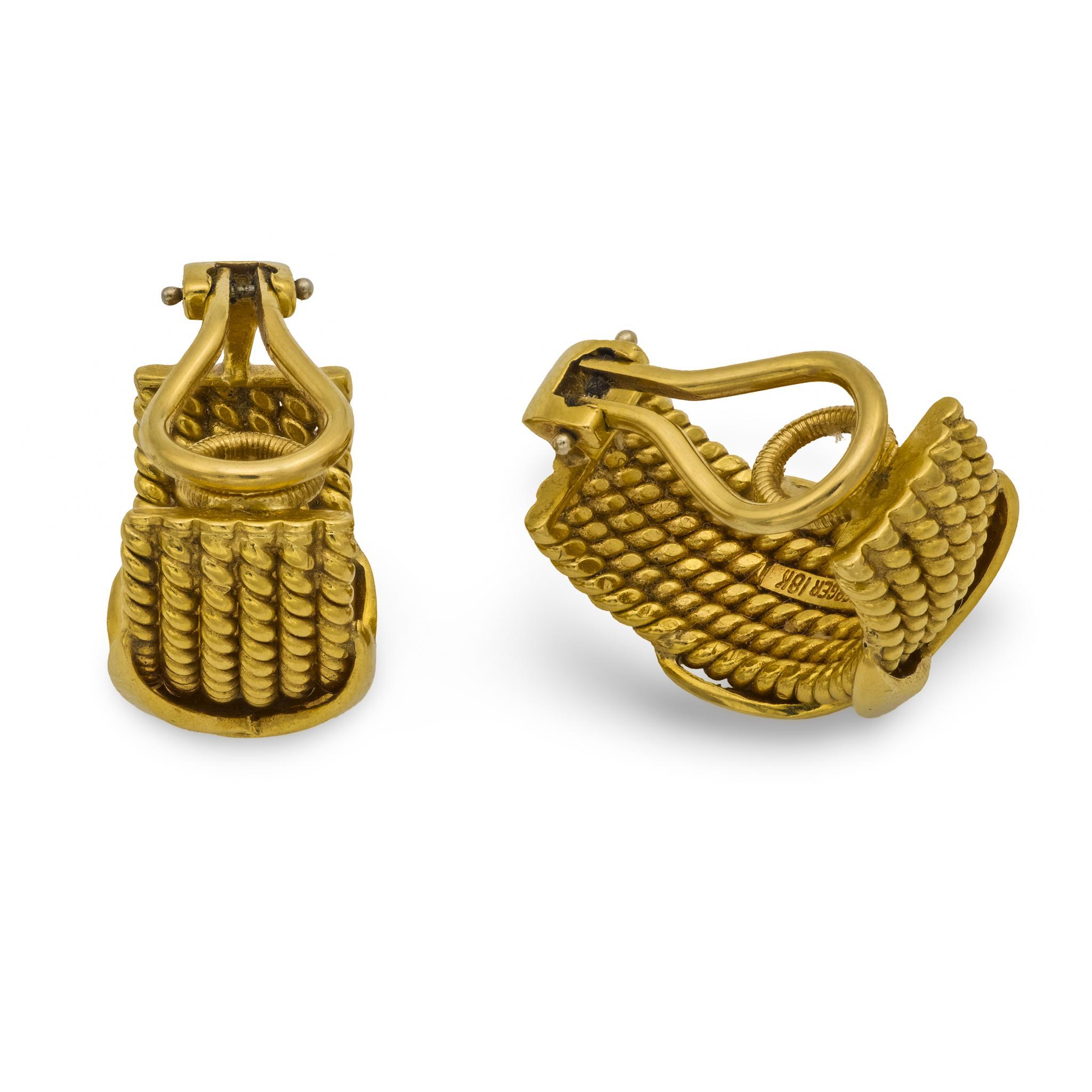 Donna Tiffany & Co. Orecchini a X in oro giallo Schlumberger 18k in vendita