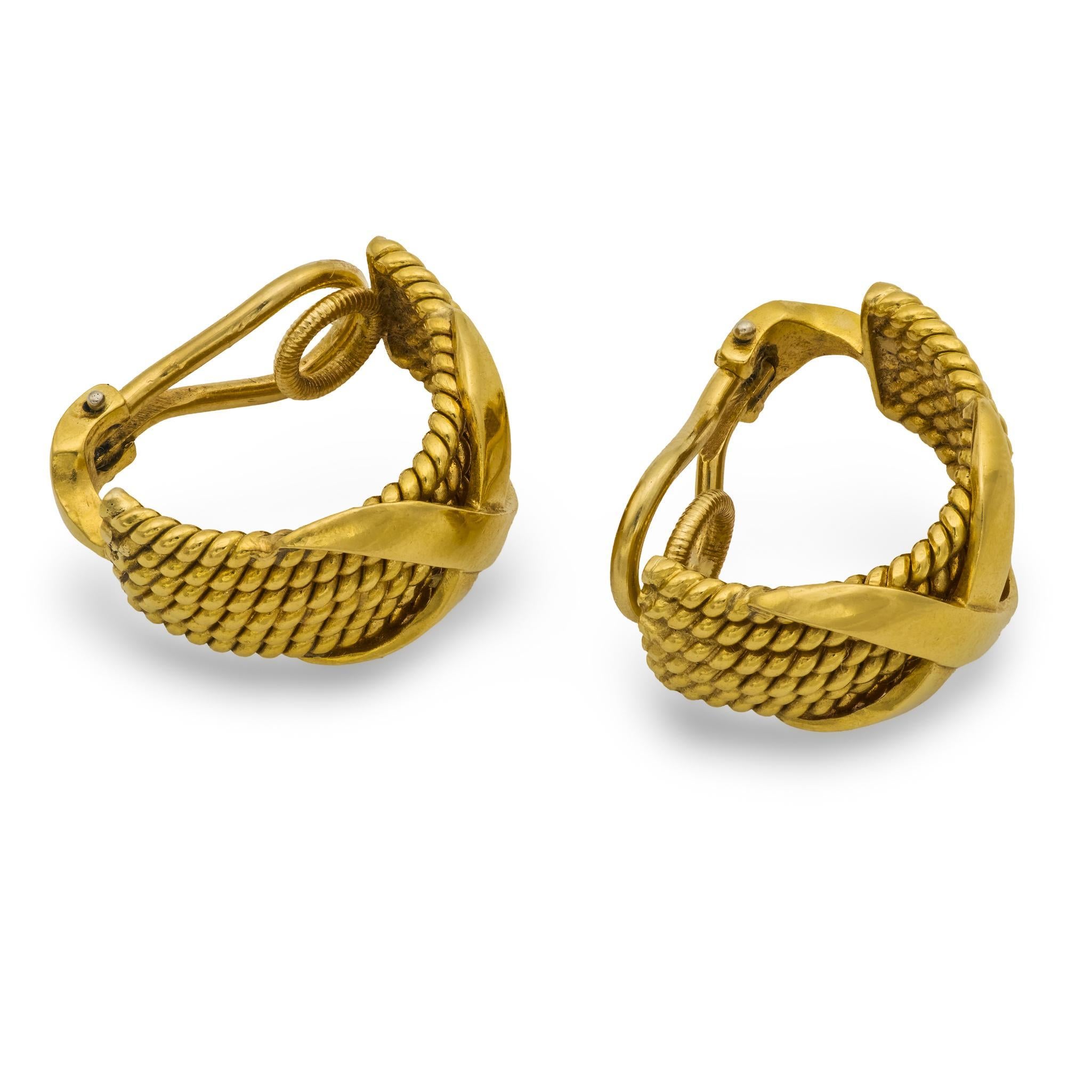 Tiffany & Co. Orecchini a X in oro giallo Schlumberger 18k in vendita 1
