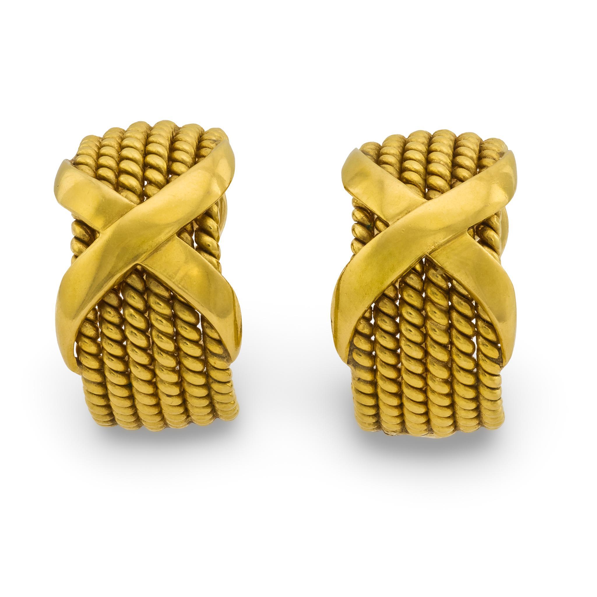 Tiffany & Co. Orecchini a X in oro giallo Schlumberger 18k in vendita 3