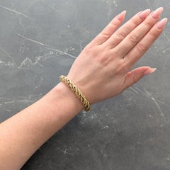 Tiffany & Co. Schlumberger 1960 Sapphire 18K Gold Vintage Twisted Rope Bracelet