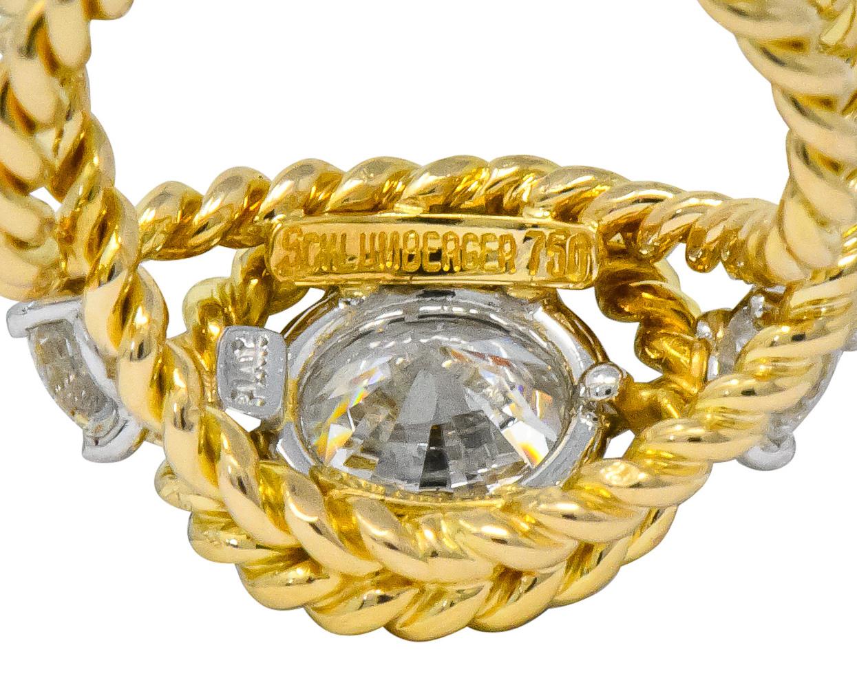 Round Cut Tiffany & Co. Schlumberger 2.50 Carat Diamond Platinum 18 Karat Gold Ring
