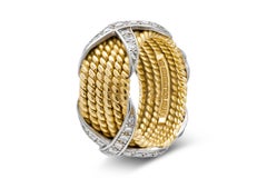 Tiffany & Co. Schlumberger 6 Row Cable X Ring with Diamonds