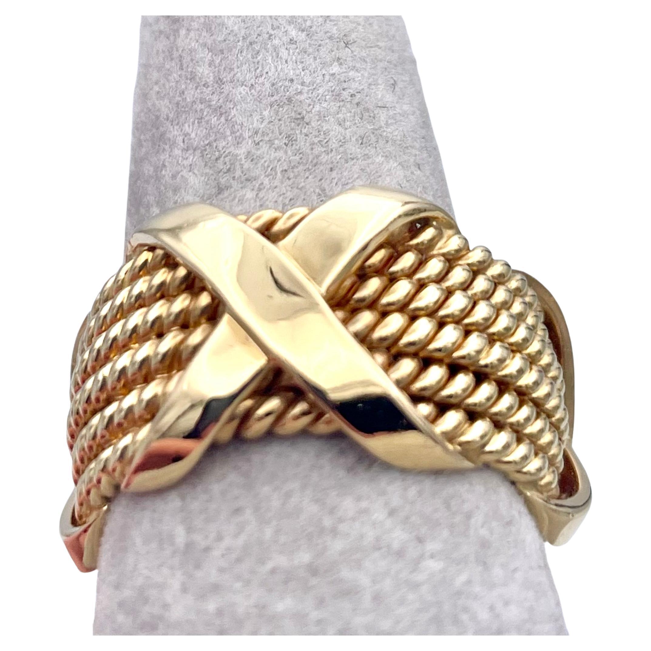 Tiffany & Co. Schlumberger 6-Row Gold X Ring