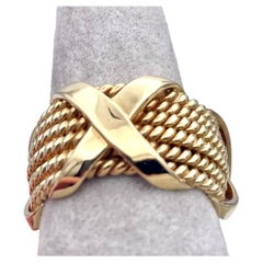 Retro Tiffany & Co. Schlumberger 6-Row Gold X Ring