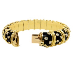 Tiffany & Co. Schlumberger Black Enamel Diamond Bracelet