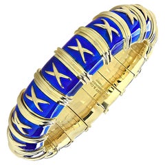 Tiffany & Co. Schlumberger Bracelet jonc bleu « Crossillion »