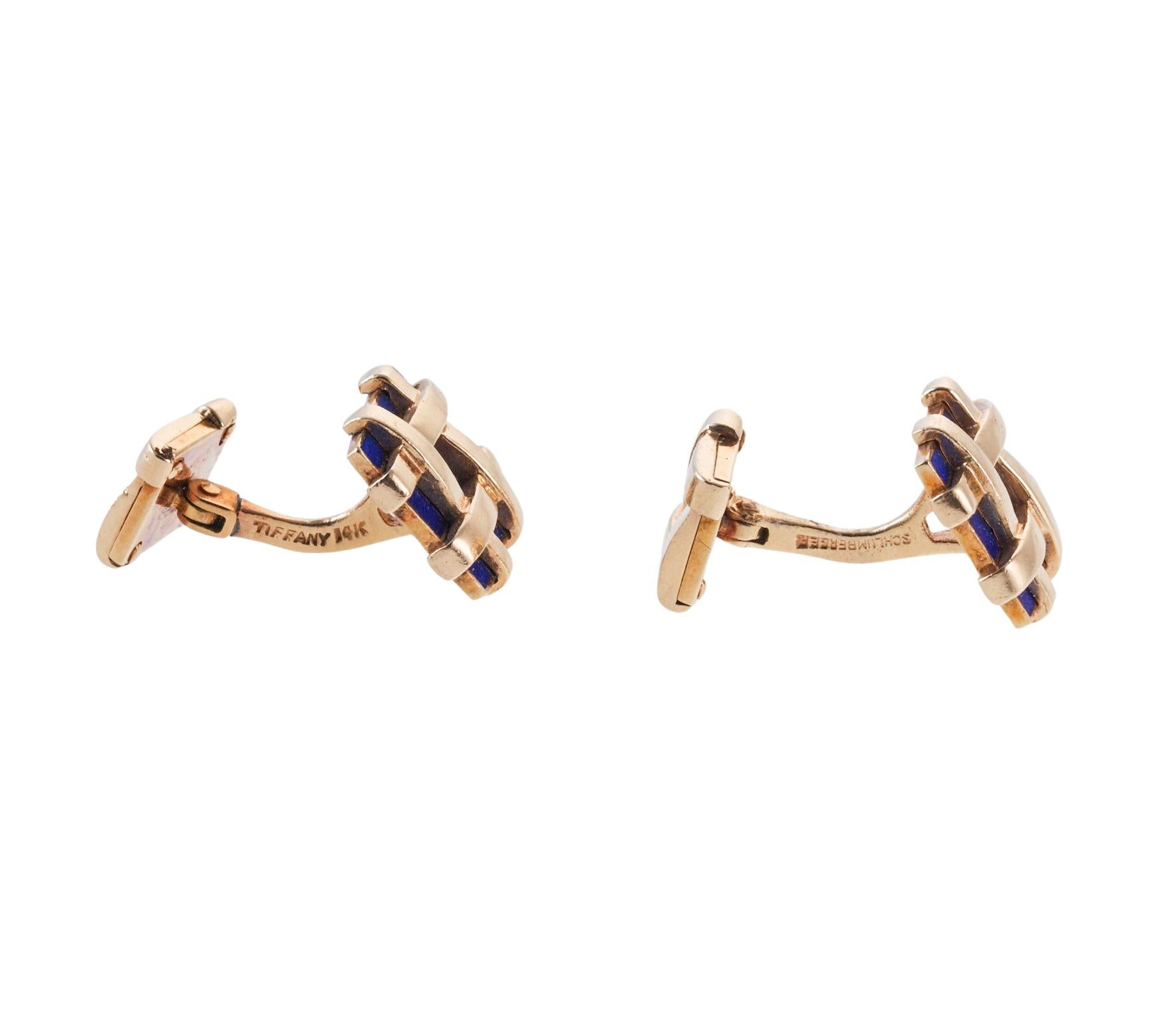 Pair of vintage 14k gold woven 