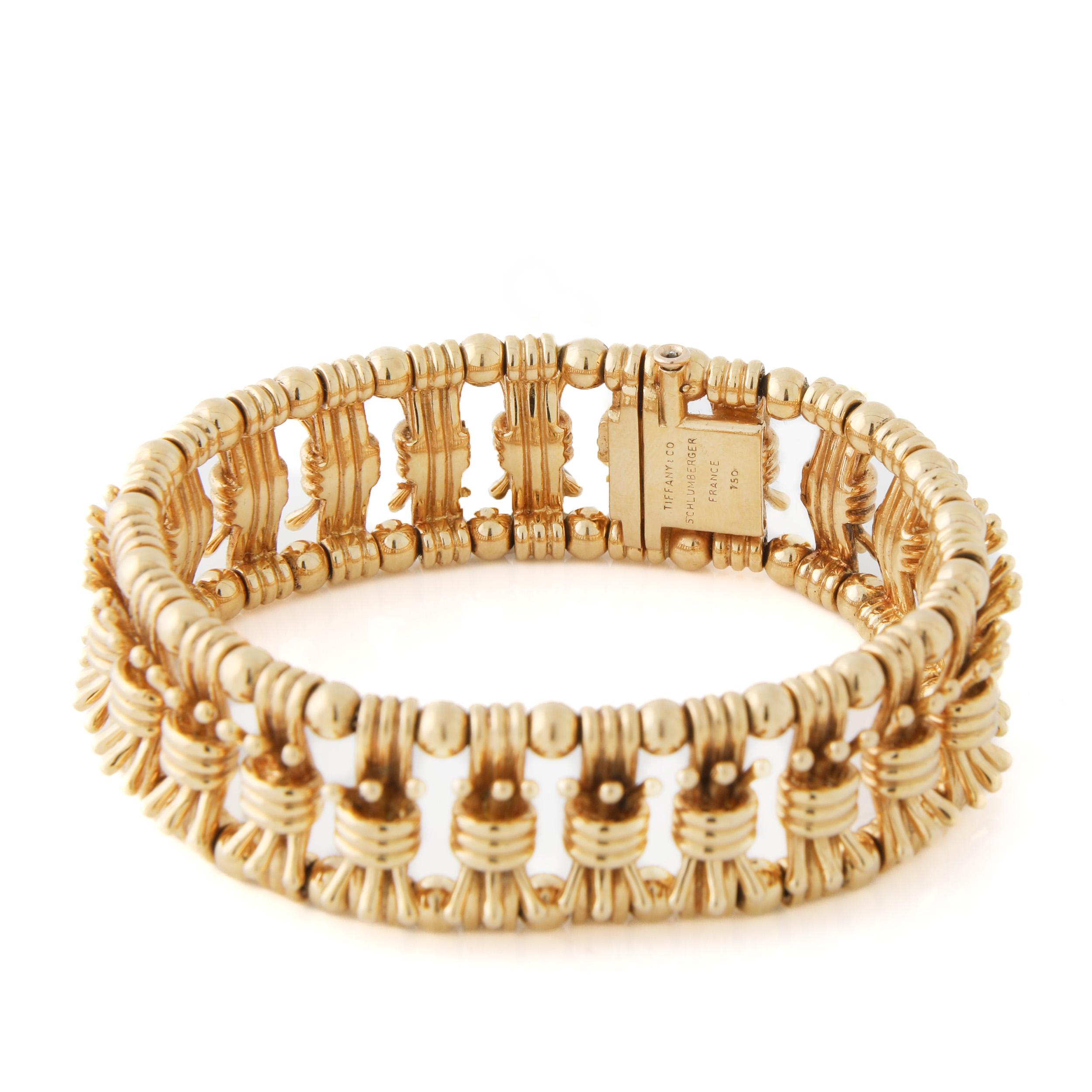 Tiffany & Co Schlumberger Bowtie Gold Armband 18K Gelb Damen im Angebot