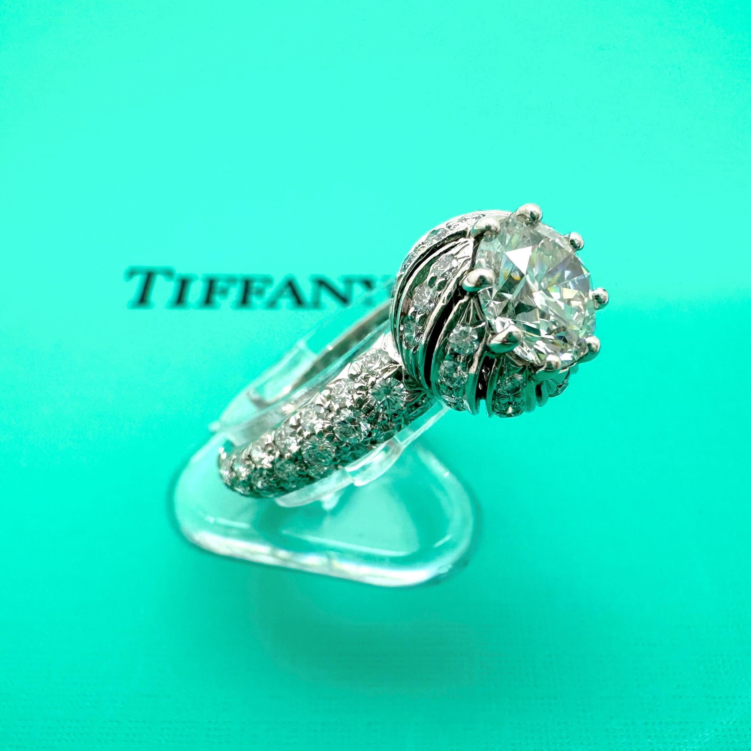 Tiffany & Co Schlumberger BUDS Round Diamond 1.68 cts G VS1 Engagement Ring Plat For Sale 10