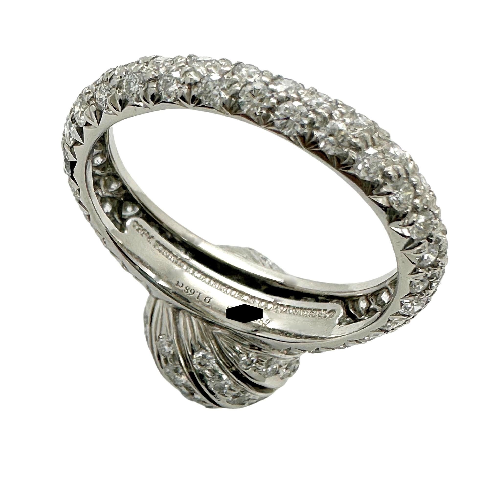 Tiffany & Co Schlumberger BUDS Round Diamond 1.68 cts G VS1 Engagement Ring Plat For Sale 3