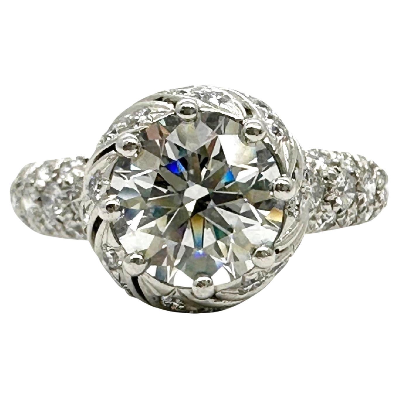 Tiffany & Co Schlumberger BUDS Round Diamond 1.68 cts G VS1 Engagement Ring Plat
