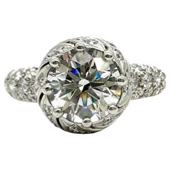 Tiffany & Co Schlumberger BUDS Round Diamond 1.68 cts G VS1 Engagement Ring Plat