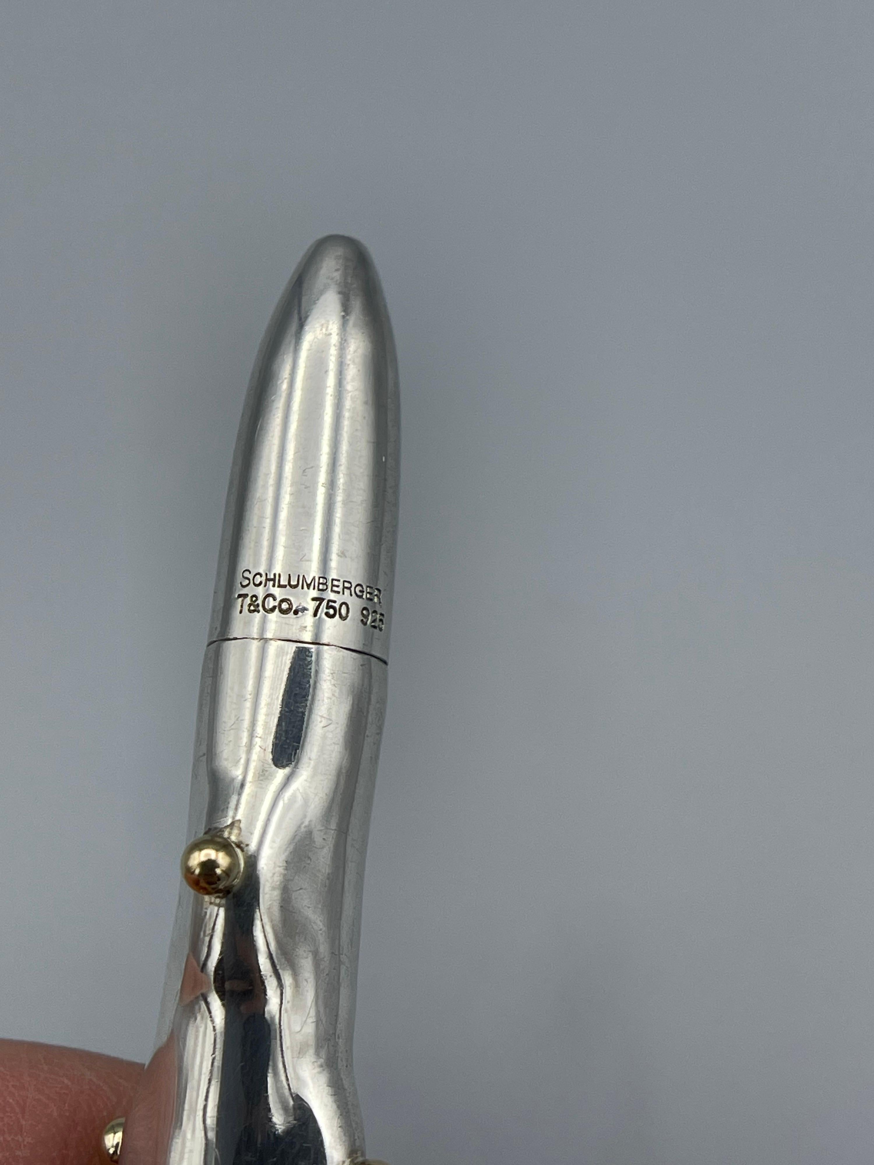 Tiffany & Co. Schlumberger Cactus Silver 18k Gold Ballpoint Pen 1
