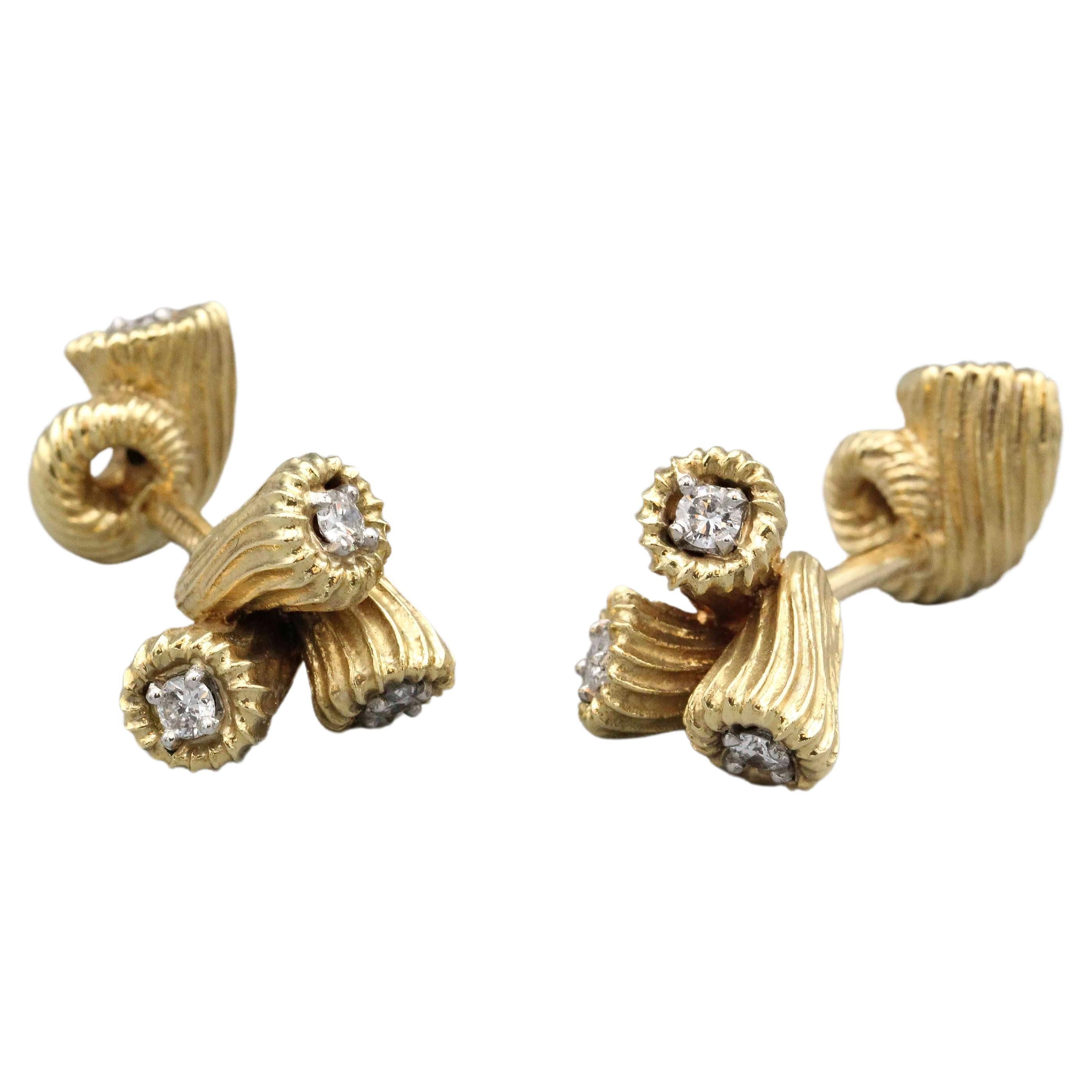 Tiffany & Co. Schlumberger Cornucopia Diamond and Gold Cufflinks