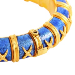Tiffany & Co. Schlumberger Croisillon 18 Karat Yellow Gold and Enamel Bracelet