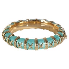 Tiffany & Co. Schlumberger Croisillon Bracelet With Azure Blue Enamel, 18K Gold
