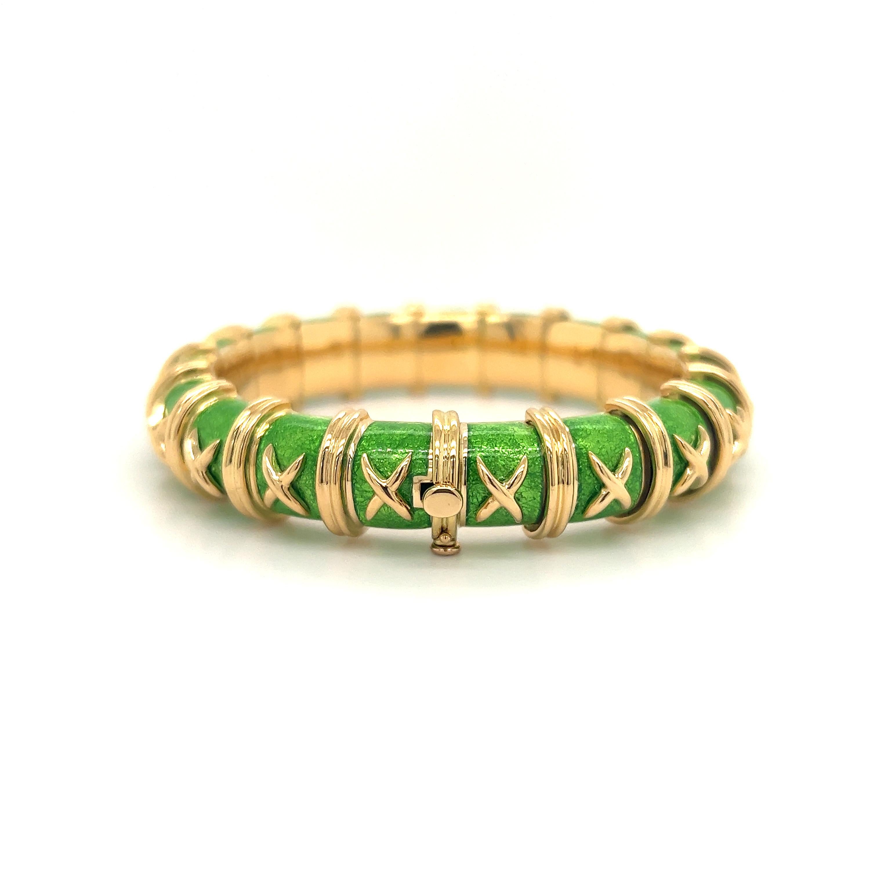 Amazing bracelet crafted by Jean Schlumberger for Tiffany & Co.  

Since 1956 Jean Schlumberger has collaborated with Tiffany and Co. to create some of the worlds most coveted and fashionable jewelry. Inspired by nature, this fabulous bangle is a