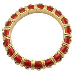 Tiffany & Co. Schlumberger Croisillon Red Enamel Bangle