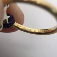 Tiffany & Co. Schlumberger Crossover Nest Ring, 18K Gold with 4 Diamonds, Size 4