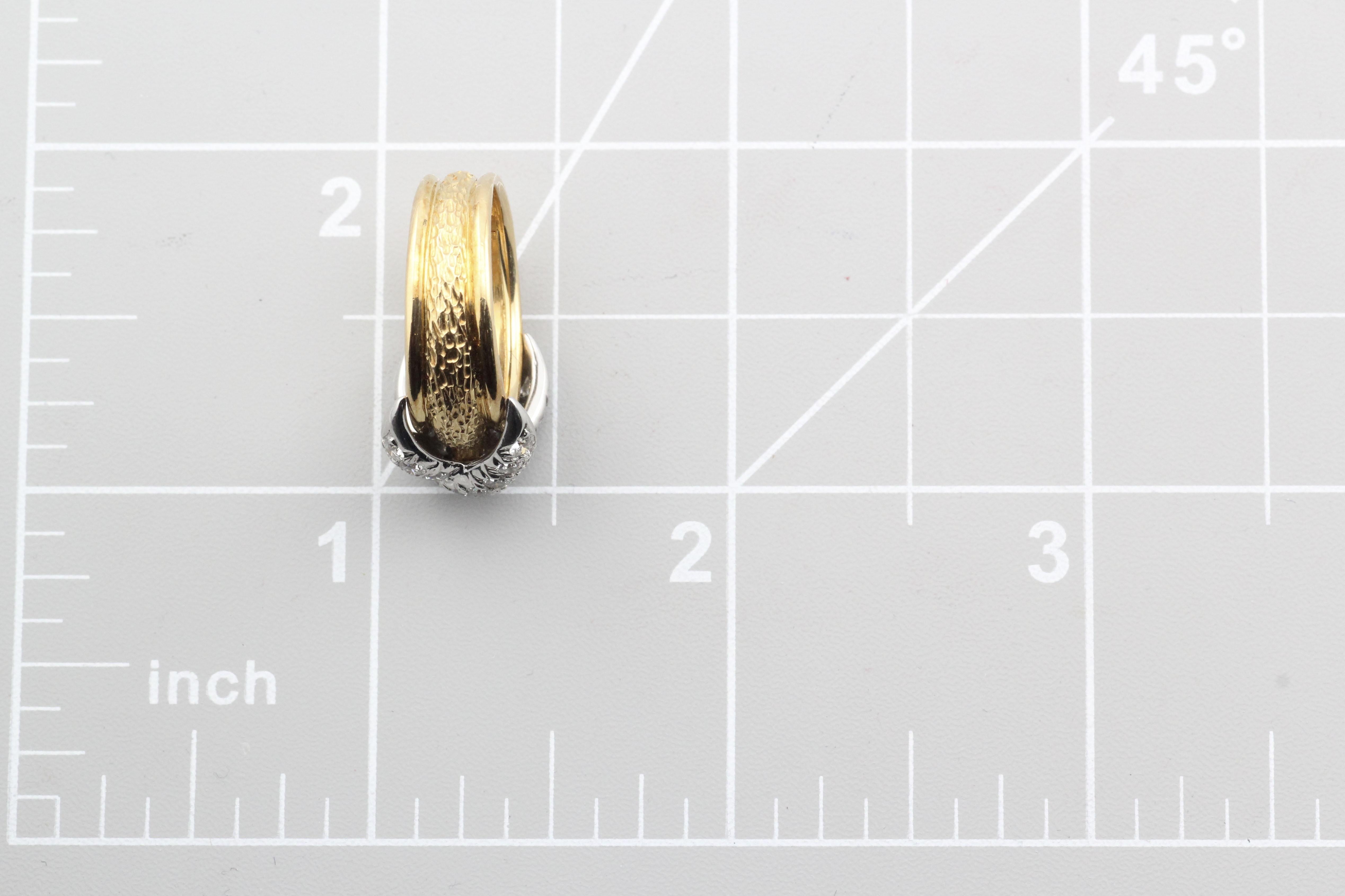 Tiffany & Co. Schlumberger Diamond 18K Yellow Gold Platinum X Ring Size 5 5