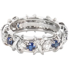 Tiffany & Co. Schlumberger Diamond and Sapphire Eternity Ring in Platinum