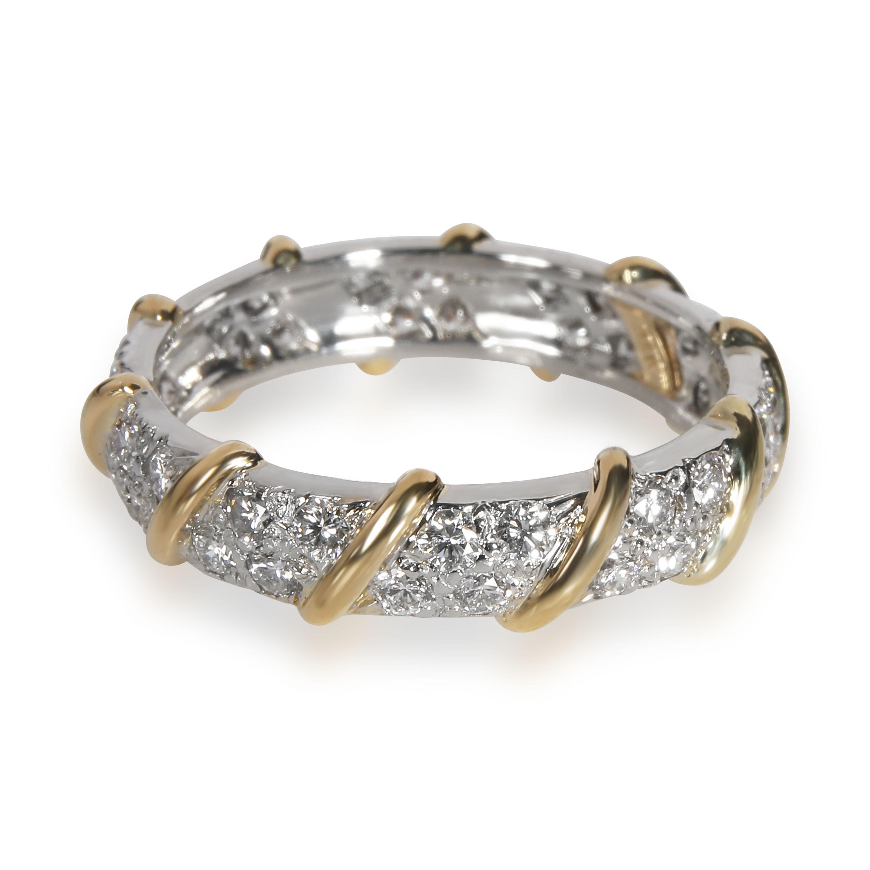 Modern Tiffany & Co. Schlumberger Diamond Band in 18K Yellow Gold/Platinum 1.20 CTW