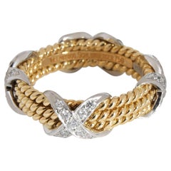 Tiffany & Co. Fascia di diamanti Schlumberger in oro giallo 18 carati/platino