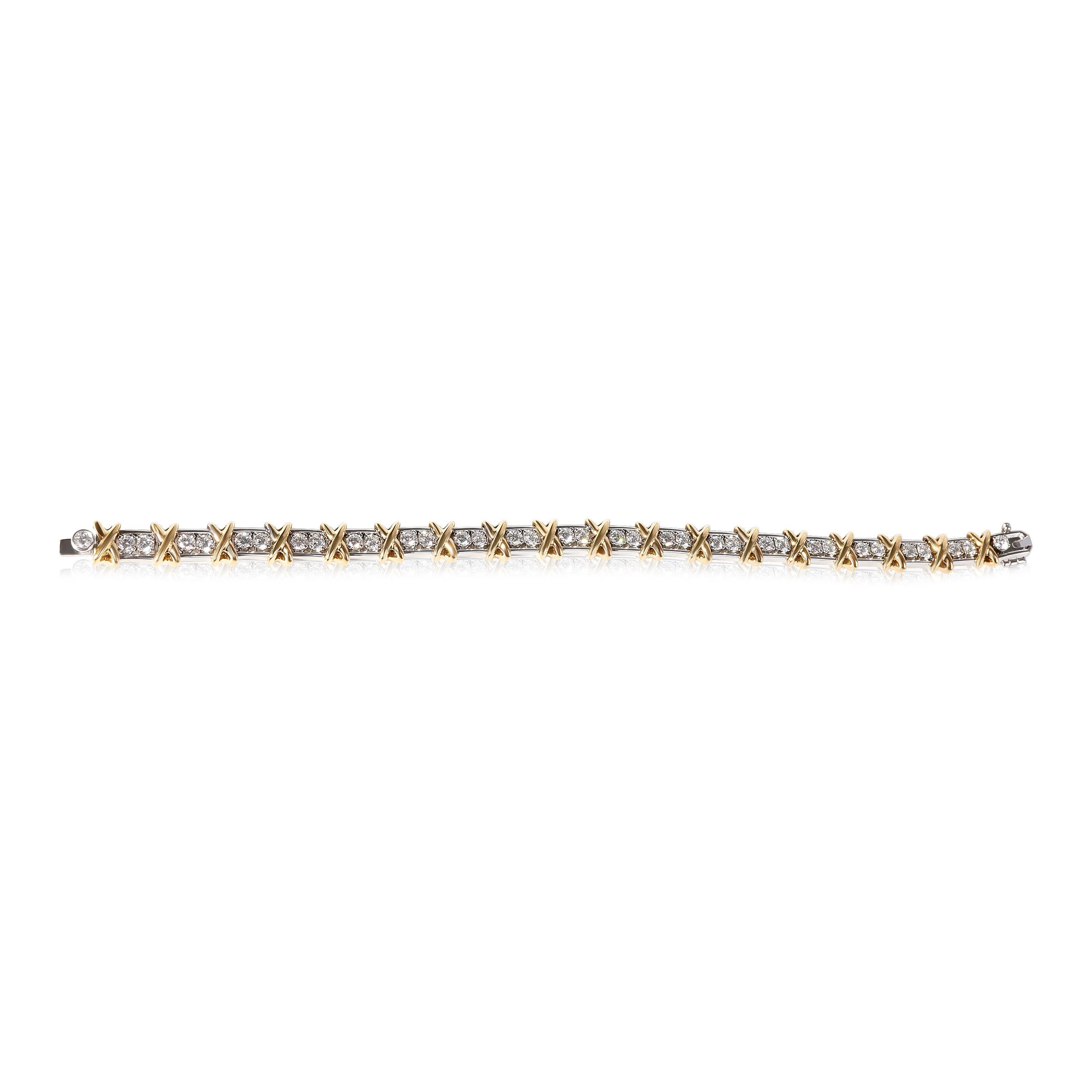 Tiffany & Co. Schlumberger Diamond Bracelet in 18k Yellow Gold/Platinum 2.95 CTW

PRIMARY DETAILS
SKU: 119654
Listing Title: Tiffany & Co. Schlumberger Diamond Bracelet in 18k Yellow Gold/Platinum 2.95 CTW
Condition Description: Retails for 38000