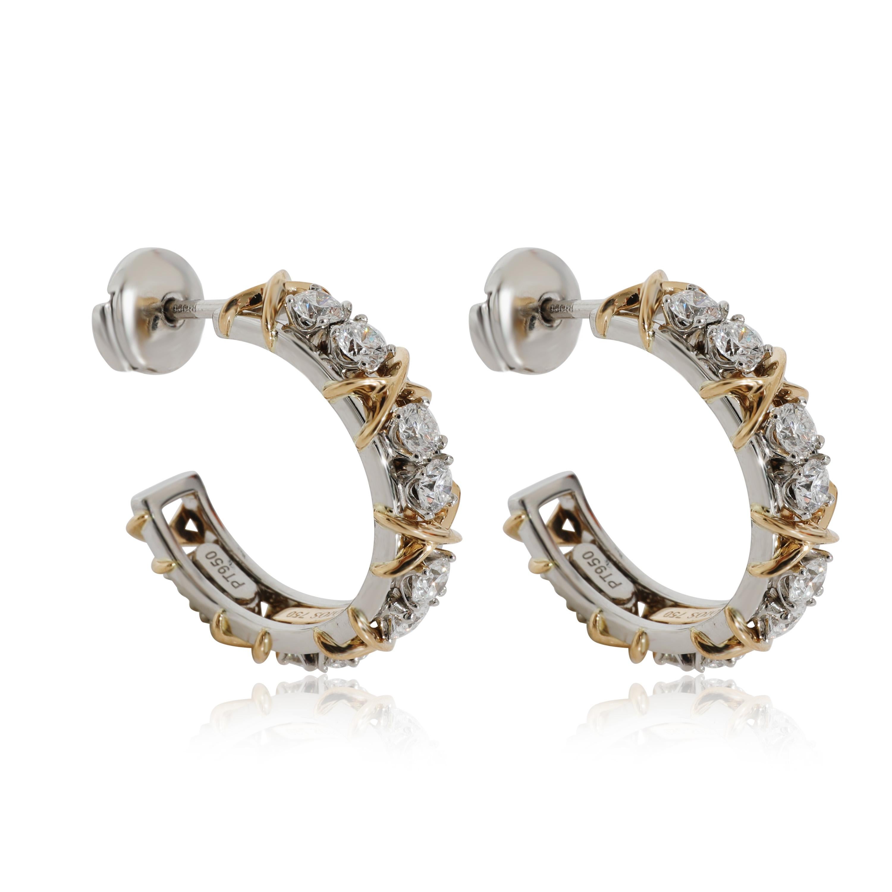 Tiffany & Co. Schlumberger Diamant-Ohrringe aus 18 Karat Gelbgold/Platin 1,8 Karat im Zustand „Hervorragend“ in New York, NY