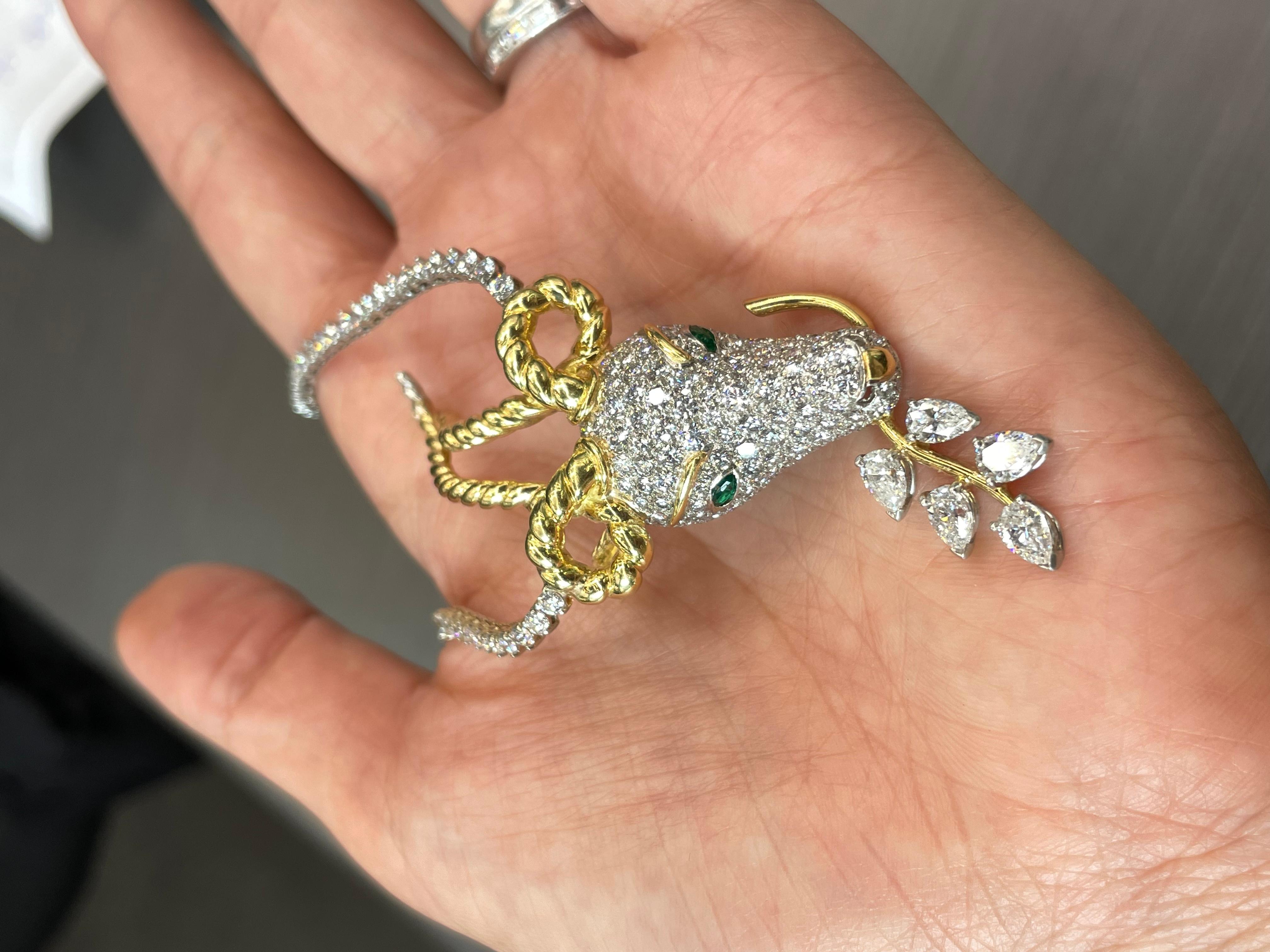 Modern Tiffany & Co. Schlumberger Diamond Gazelle Pendant on A Diamond Necklace For Sale