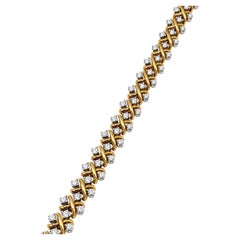 Tiffany & Co. Schlumberger Diamond Gold & Platinum X Bracelet