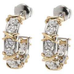 Tiffany & Co. Schlumberger Diamant-Creolen-Ohrring aus 18K Gelbgold/Platin 1,75