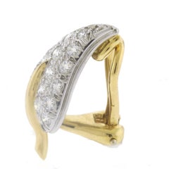 Tiffany & Co. Schlumberger Diamond Leaf Earrings