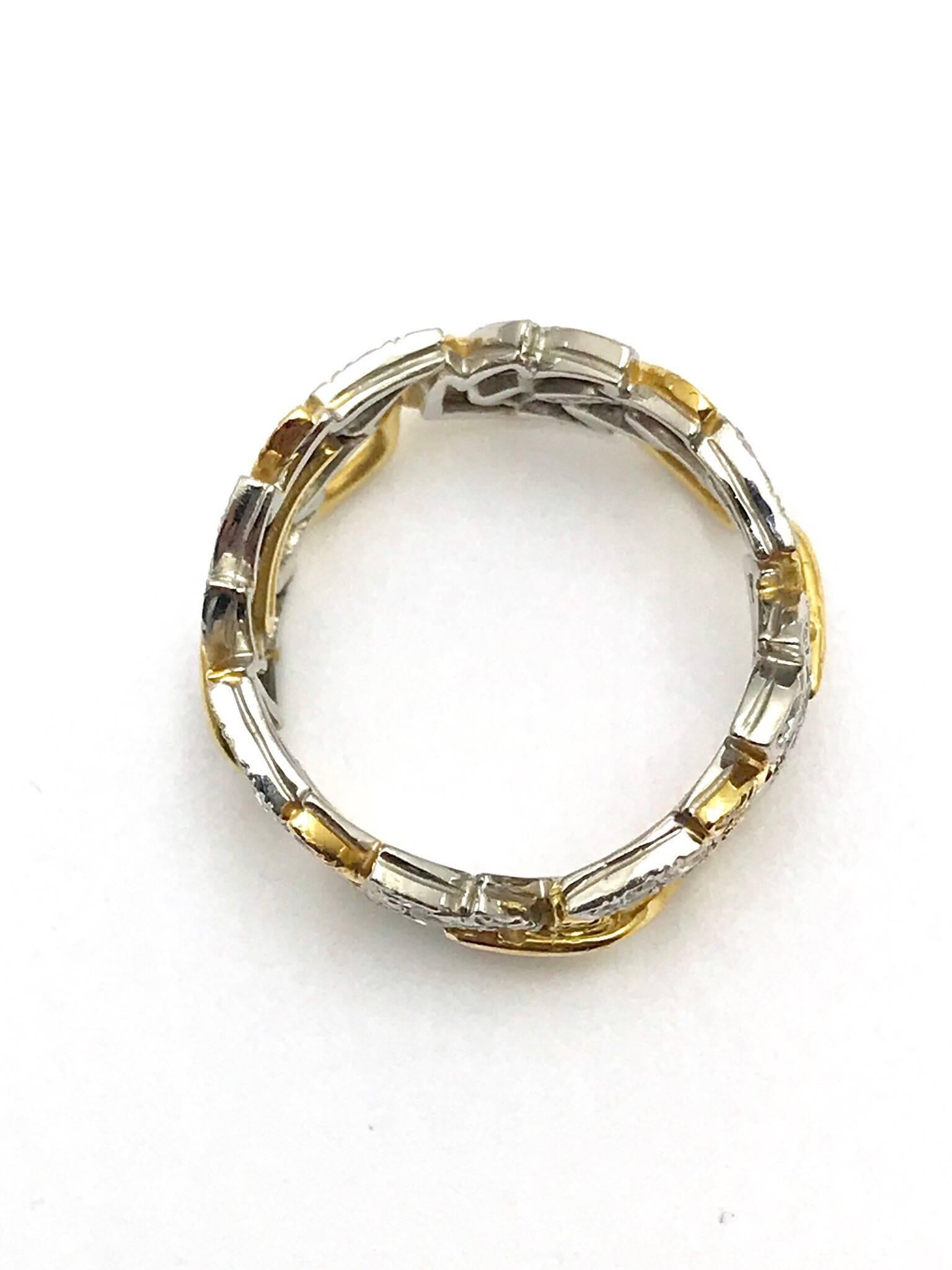 Tiffany & Co. Schlumberger Diamond Platinum and Gold Leaf Band 2
