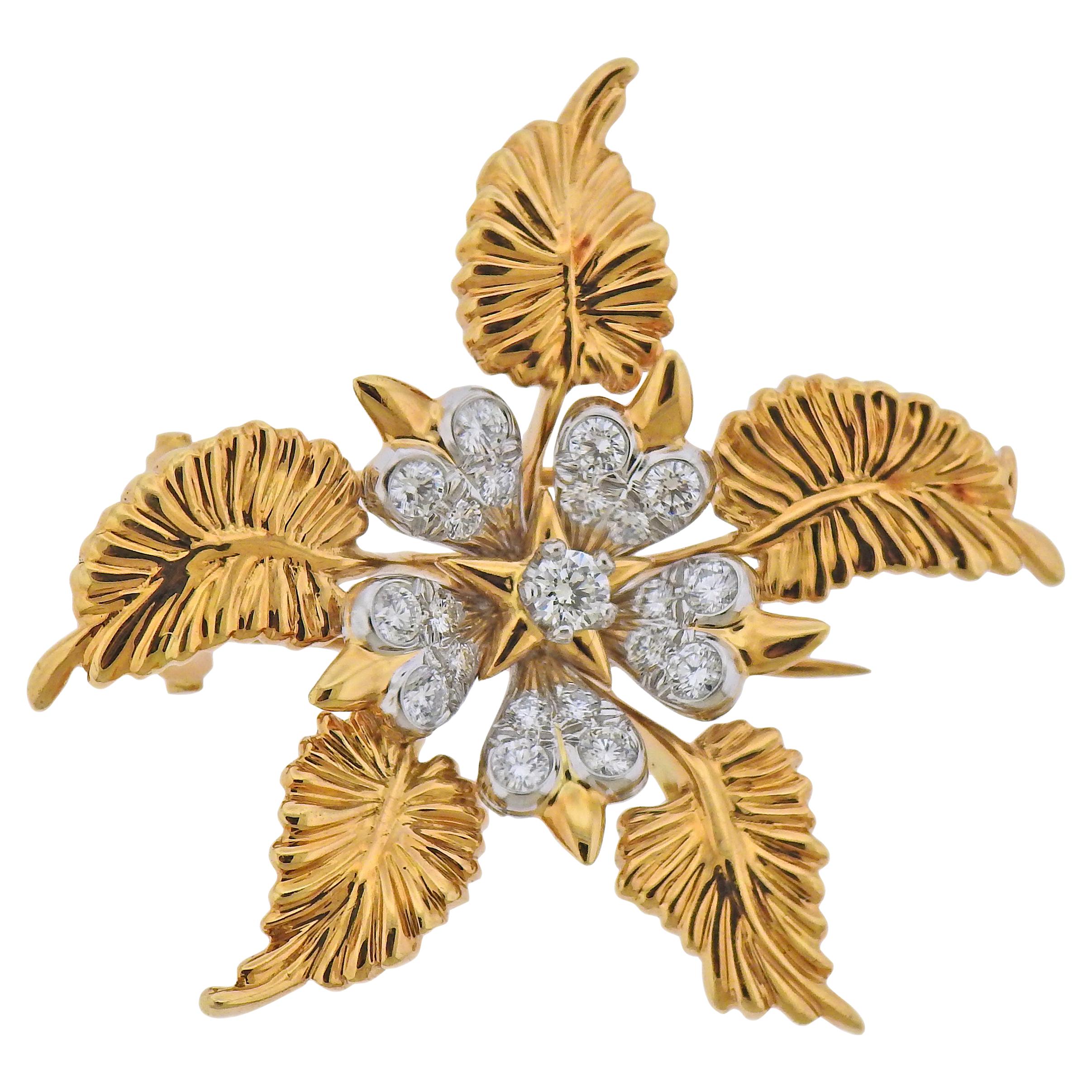 Tiffany & Co. Schlumberger Broche en or et platine avec diamants