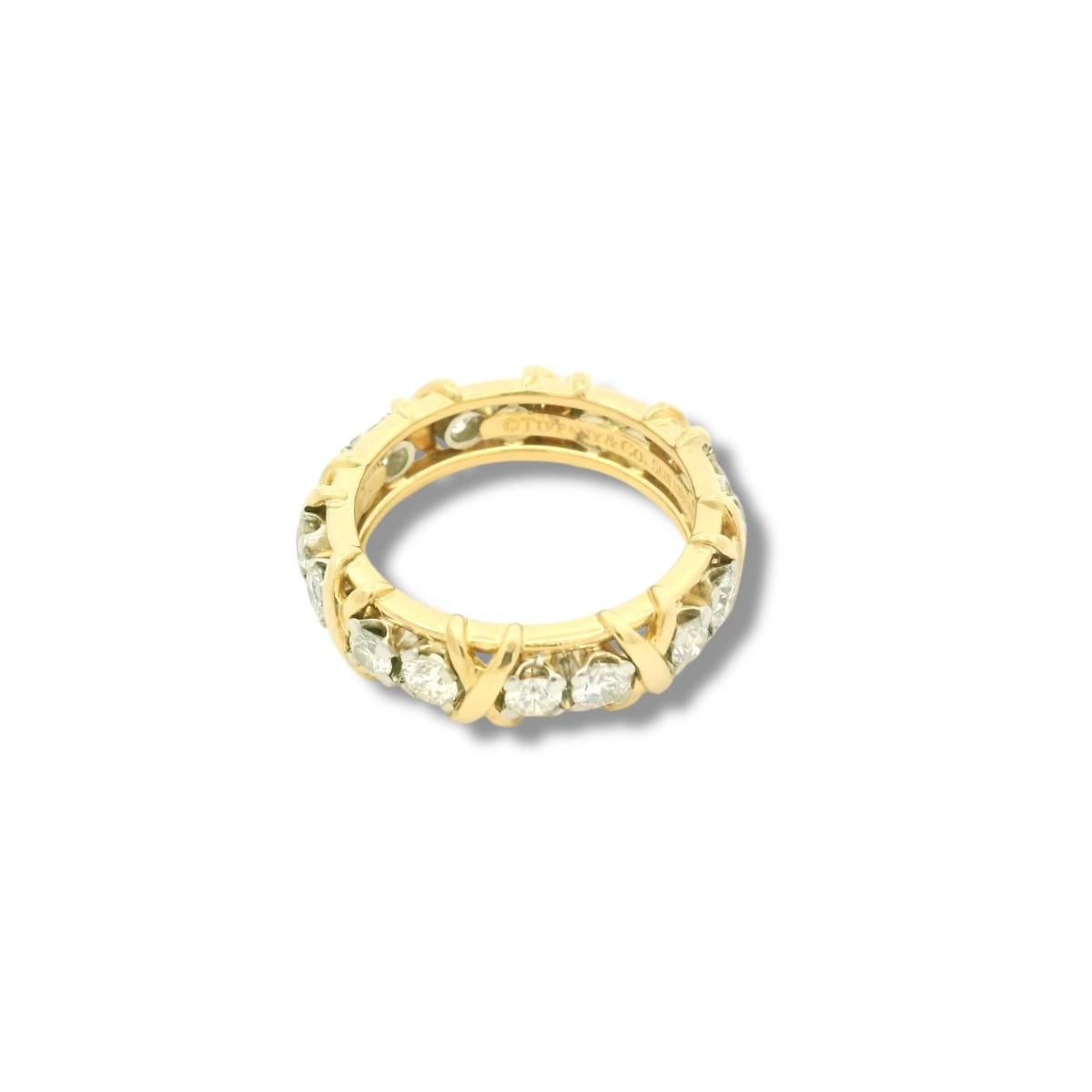 Round Cut Tiffany & Co. Schlumberger diamond ring For Sale