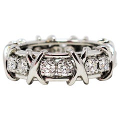 Tiffany & Co. Schlumberger Diamond Sixteen-Stone Platinum Band Ring Size 6