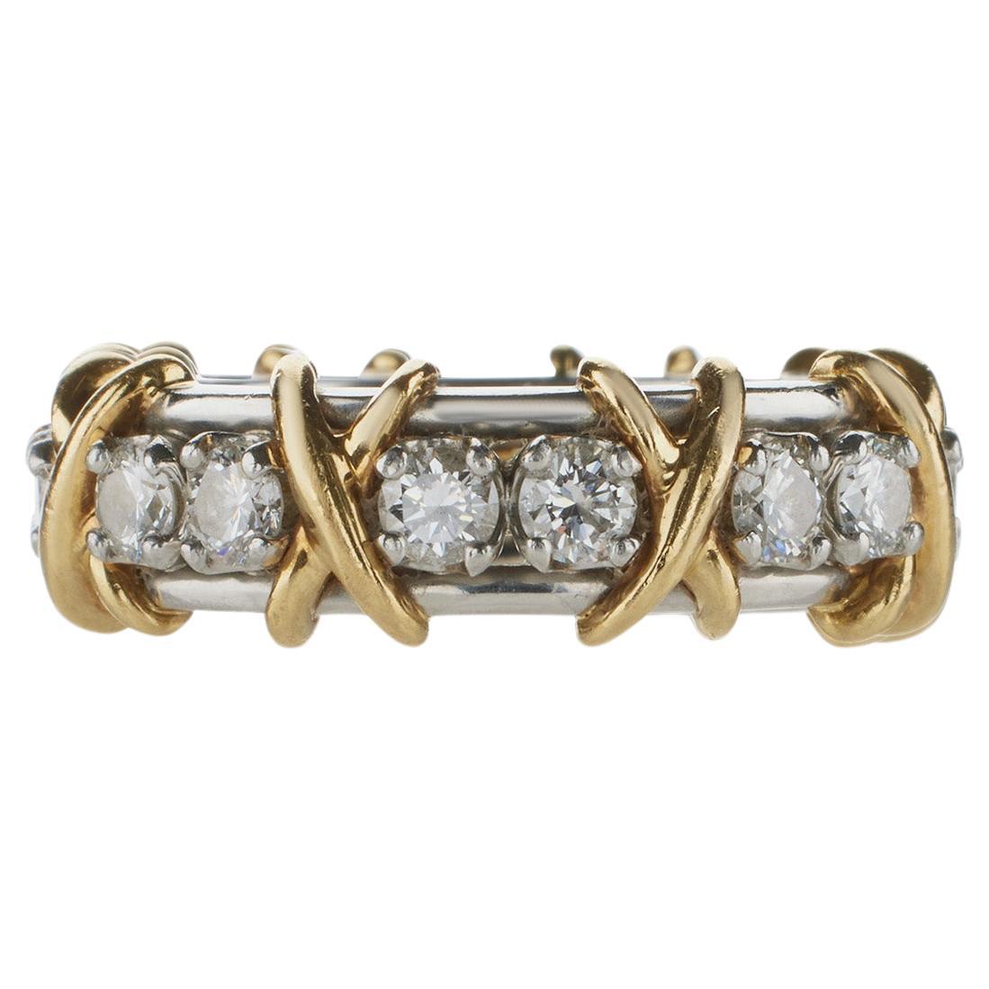 Tiffany & Co. Schlumberger Diamant-Ring mit sechzehn Steinen im Angebot