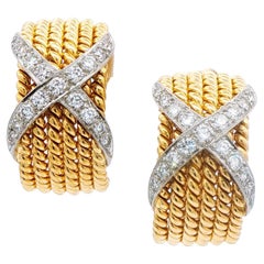 Tiffany & Co. Schlumberger Diamond X 6 Row Rope Earrings
